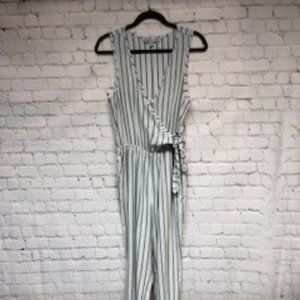 Cupcakes and cashmere pinstripe jumpsuit, size medium